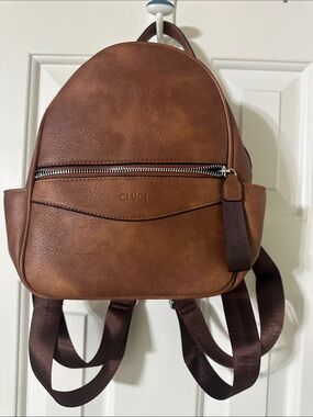 Cluci Brown Faux Leather Mini Backpack Never Used